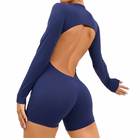 Alças finas cruzadas sexy nas costas uma peça sem costas moda fitness conjunto de ioga feminino roupa ativa macacão de ioga